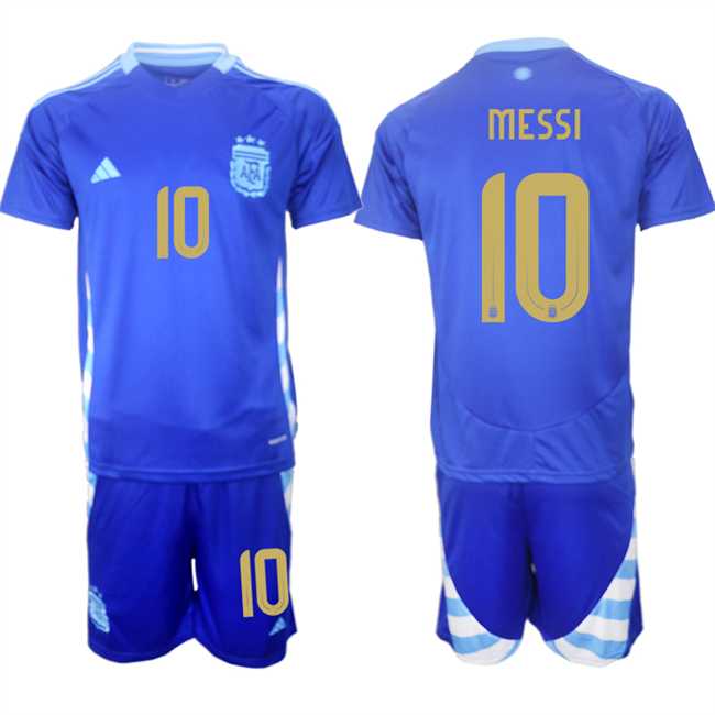 Men's Argentina #10 Lionel Messi Blue 2024-25 Away SoccerJersey Suit,We sell and wholesale Men's Argentina #10 Lionel Messi Blue 2024-25 Away SoccerJersey Suit on line form chian!